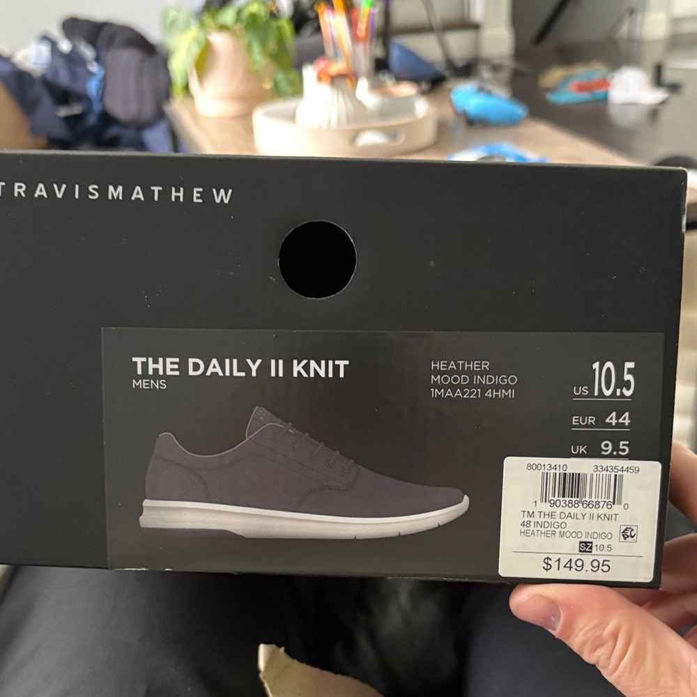 Travis Mathew The Daily II Knit Sneakers - Heather Mood Indigo